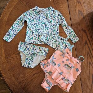 Lot of 2 Toddler Girls Swim Size 3T Swimsuit